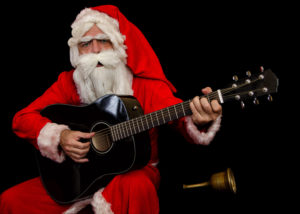 Santa playing guitar